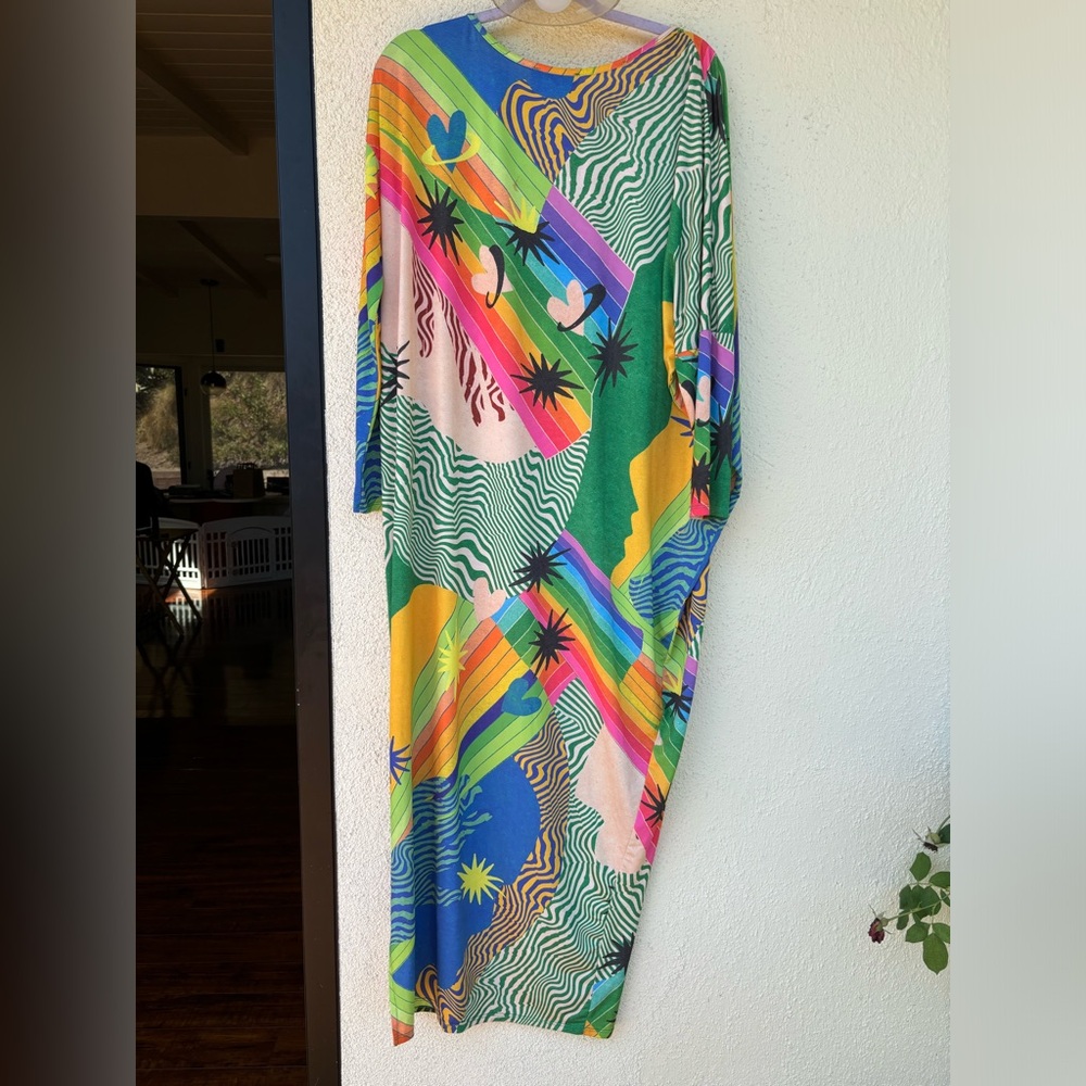 Never Fully Dressed oversized midaxi dress in bright xylophone print - Picture 4 of 4